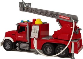 LEAN Toys Hasičské auto červené so striekaním vody, zvukmi a svetlami