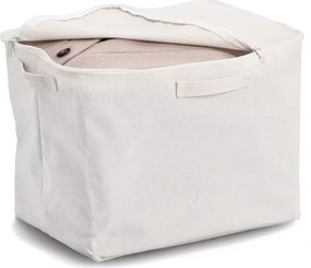 Zeller Present Úložný textilní box se zipem na uložení textilu CREAM, 38 × 27 × 27 cm