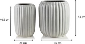 Sada 2 ks keramických květináčů NEVA XV bílá
