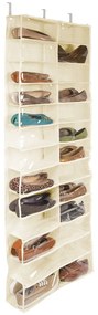 Závesný organizér obuvi, 160x55x16 cm - Béžový