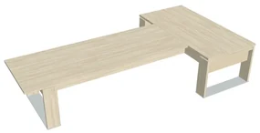 Stôl Verno+ S 200 x 370 cm s rokovacím prvkom, agát / vanilka