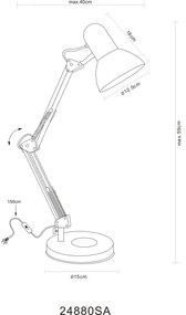 Globo 24880SA - Stolná lampa FAMOUS 1xE27/40W/230V