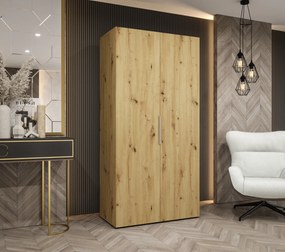 Šatníková skriňa 100 cm Mirabella 1 (dub artisan + kašmír). Akcia -19%. Vlastná spoľahlivá doprava až k Vám domov. 1126337