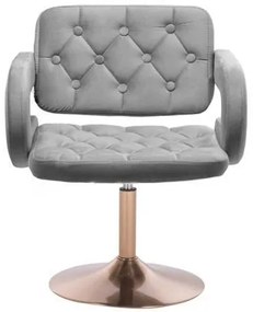 LuxuryForm DESIGN Kreslo ADRIA VELUR na zlatom tanieri - šedé