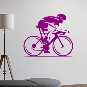 Veselá Stena Samolepka Cestný cyklista Farba: fialová, Veľkosť: 60 x 50 cm