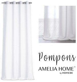 Záclona AmeliaHome Pompons II biela