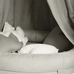 Ľanový vankúš srdca olivová 44cm