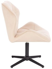 LuxuryForm DESIGN Stolička MILANO MAX VELUR na čiernom kríži - krémová