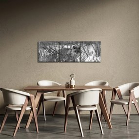 Obraz - Líška v zime (s hodinami) (90x30 cm)