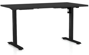 Výškovo nastaviteľný stôl OfficeTech A, 120 x 80 cm, čierna podnož, čierna