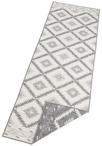 Sivo-krémový vonkajší koberec NORTHRUGS Malibu, 80 x 350 cm