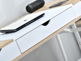 PC stolík Baiden (dub + biela). Vlastná spoľahlivá doprava až k Vám domov. 1109731