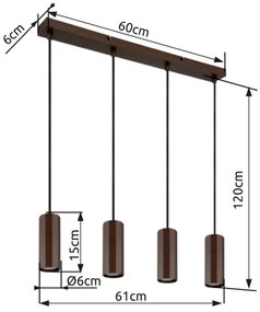 Globo 57919-4H - Luster na lanku JAMES 4xGU10/25W/230V