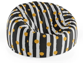 Sablio Sedací vak Cocoon Pruhy a puntíky - 75 x 45 x 35 cm