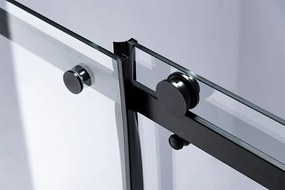 BPS-koupelny Posuvné sprchové dvere HYD-PD03D 120 čierne/transparent pre inštaláciu do niky + vanička HYD-OSV-ST06C 120x100 biela