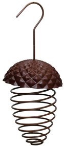 Závesné kŕmidlo pre vtáky Cone, 23x10 cm, plast/kov, hnedá
