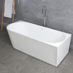 Voľne stojaca akrylátová vaňa REA WENUS RIGHT 170x80 cm biela, sifón Click-Clack - biely