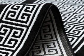 Koberec / Behúň GLOSS 6776 85 ramka, grécky - čierny / slonia kosť