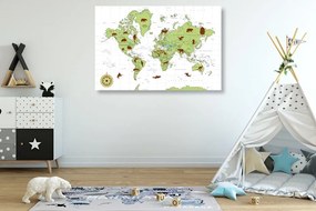 Obraz mapa so zvieratami - 120x80