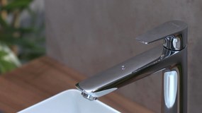 Hansgrohe Talis E, vysoká umývadlová batéria 240 s odtokovou súpravou s tiahlom, chrómová, HAN-71716000