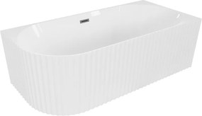 Mexen Gia Pravá Rohová Vaňa 150x75 cm Biely Lesk Gun Gray Kartáčovaný