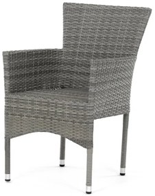 Autronic BONTEC Záhradná stolička, kov, polyratan, šedá, AZC-S2118 GREY Farba: Šedá