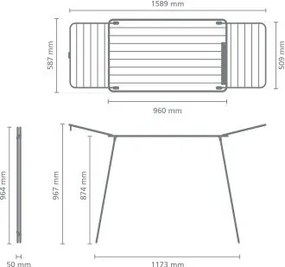 Matne čierny sušiak na bielizeň 18 m HangOn Too – Brabantia