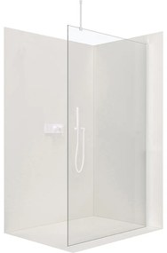 CERANO - Sprchová zástena Walk-in Onyx Top L/P - guľatá vzpera - biela matná, transparentné sklo - 150x200 cm, CER-CER-8050BD1465