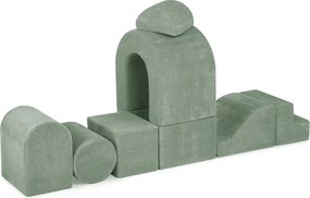 Ihrisko Zámok s bazénikom + 150 loptičiek (perleťové, strieborné), prémiový zelený menčester