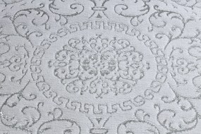 Moderný MEFE koberec   8373 Ornament, rám - Štrukturálny,  dve vrstvy  rúna sivá