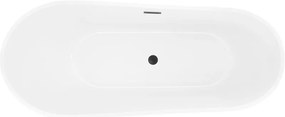 Mexen Dora, voľne stojaca vaňa 170 x 75 cm, biela/čierna, čierny matný prepad, 52071707575-70