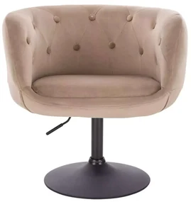 LuxuryForm DESIGN Kreslo MONTANA VELUR na čiernom tanieri - latte