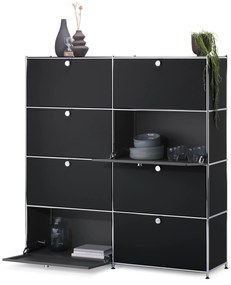 Vysoká komoda »CN3« s 8 výklopnými dvierkami, čierna