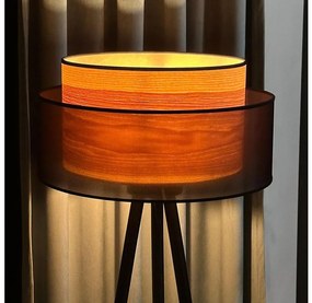 Duolla - Stojacia lampa WOOD BOHO 1xE27/15W/230V pr. 45 cm čierna/béžová