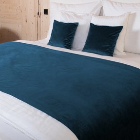 Biante Zamatový prehoz/behúň na posteľ Velvet Prémium SVP-028 Petrolejovo modrý 50x180 cm