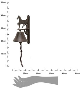 BOLTZE Záhradný zvonček Cabalo, 22x16 cm, liatina, hnedá
