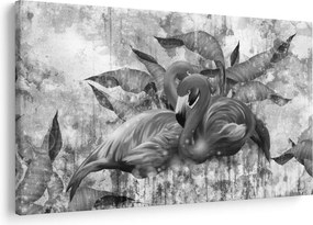 Obraz - Plameniaky graffiti (90x60 cm)