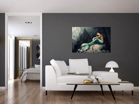 Obraz - Morská panna na skale (90x60 cm)