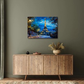 Obraz - Olejomaľba Eiffelovej veže (70x50 cm)