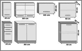 Kuchyňa biela 240 cm Madrid