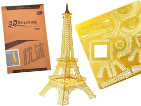 Jokomisiada Zlaté kovové puzzle 3D Eiffelova veža