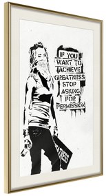 Artgeist Plagát - Girl with Graffiti [Poster] Veľkosť: 40x60, Verzia: Zlatý rám