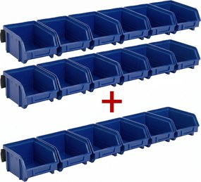 Súprava lišty s boxami 2+1 ZADARMO, stredné boxy, modrá