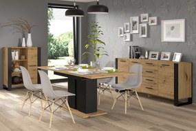 Komoda Nulakka K (dub artisan + matná čierna). Akcia -19%. Vlastná spoľahlivá doprava až k Vám domov. 1124857