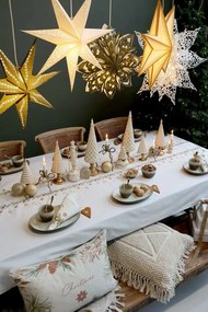 Krémovo-zlatý antik dekoračný vianočný stromček Noël -Ø 10*7*23 cm