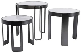 Perelli set 3 konferenčných stolíkov čierny