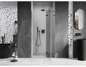 Mexen, Mexen Lunar pravé otočné sprchové dvere 70 cm, transparentné, pištoľový kov - 834-070-000-95-00-P