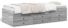 Denná posteľ so zásuvkami sivá sonoma 90x190 cm kompozit. drevo 3280886