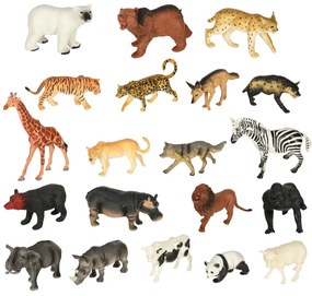 KIK Figúrky zvierat Zoo, Safari a Farma – hracia súprava 59 ks