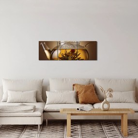 Obraz - Čaj o piatej (s hodinami) (90x30 cm)